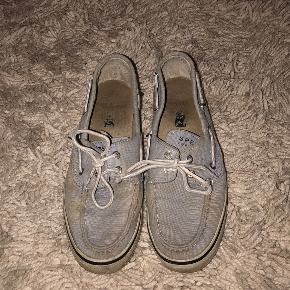 Baby blue cloth Sperry Boat shoes